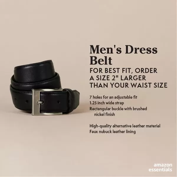 imageAmazon Essentials Mens Leather Belt Classic StyleBlack