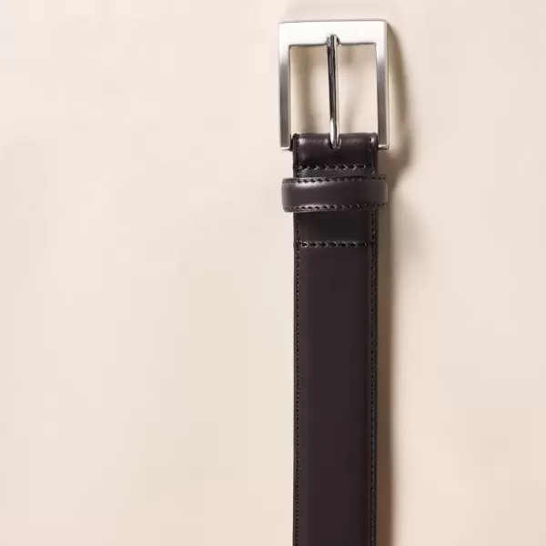 imageAmazon Essentials Mens Leather Belt Classic StyleDark Brown