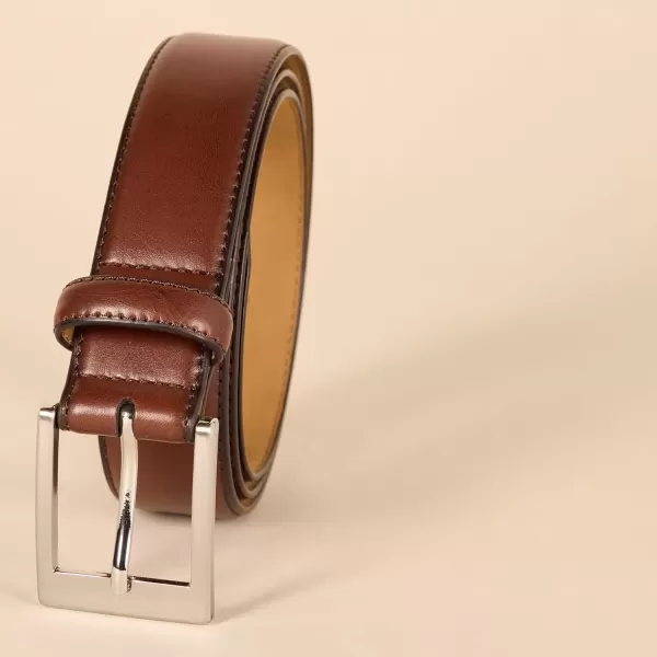 imageAmazon Essentials Mens Leather Belt Classic StyleTan