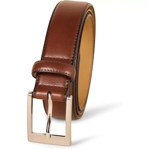 imageAmazon Essentials Mens Leather Belt Classic StyleTan