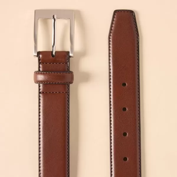 imageAmazon Essentials Mens Leather Belt Classic StyleTan