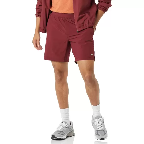 imageAmazon Essentials Mens Performance Stretch Woven 7quot Training Short  Discontinued ColorsBurgundy