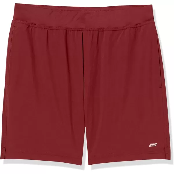 imageAmazon Essentials Mens Performance Stretch Woven 7quot Training Short  Discontinued ColorsBurgundy