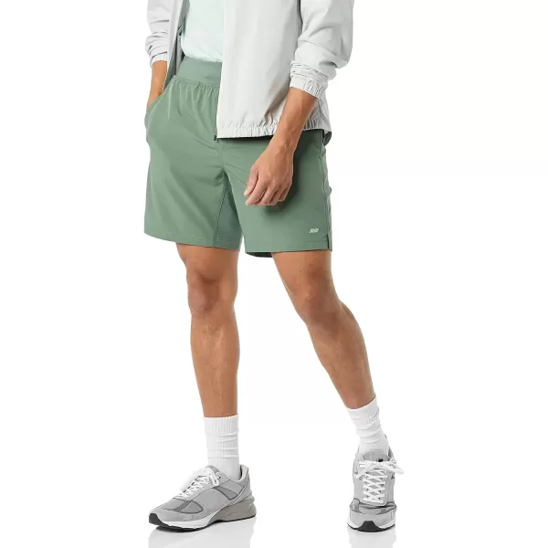 imageAmazon Essentials Mens Performance Stretch Woven 7quot Training Short  Discontinued ColorsSage Green