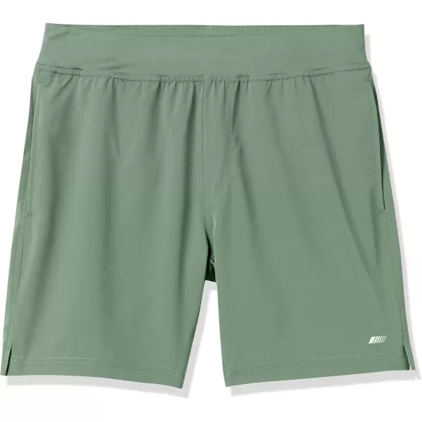 imageAmazon Essentials Mens Performance Stretch Woven 7quot Training Short  Discontinued ColorsSage Green