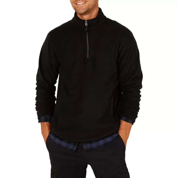 imageAmazon Essentials Mens QuarterZip Polar Fleece JacketBlack