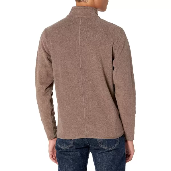 imageAmazon Essentials Mens QuarterZip Polar Fleece JacketBrown Heather