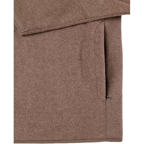 imageAmazon Essentials Mens QuarterZip Polar Fleece JacketBrown Heather