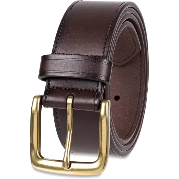 imageAmazon Essentials Mens Raw Edge Jeans BeltChestnut Brown