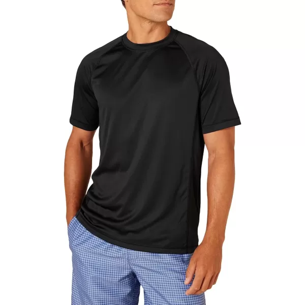 imageAmazon Essentials Mens SlimFit ShortSleeve QuickDry UPF 50 Swim TeeBlack