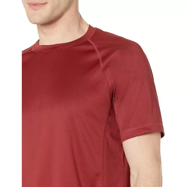 imageAmazon Essentials Mens SlimFit ShortSleeve QuickDry UPF 50 Swim TeeBrick Red