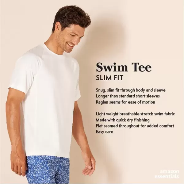 imageAmazon Essentials Mens SlimFit ShortSleeve QuickDry UPF 50 Swim TeeCharcoal