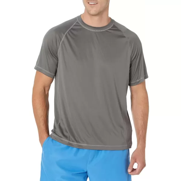 imageAmazon Essentials Mens SlimFit ShortSleeve QuickDry UPF 50 Swim TeeCharcoal