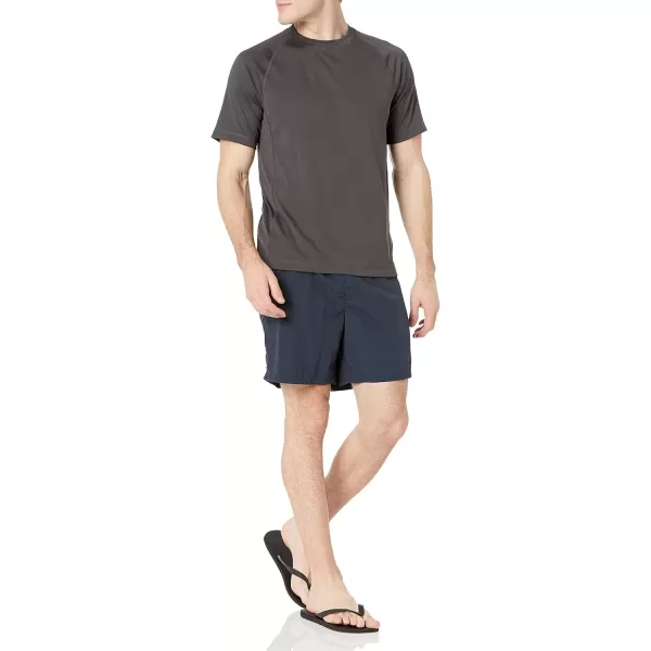 imageAmazon Essentials Mens SlimFit ShortSleeve QuickDry UPF 50 Swim TeeDark Grey