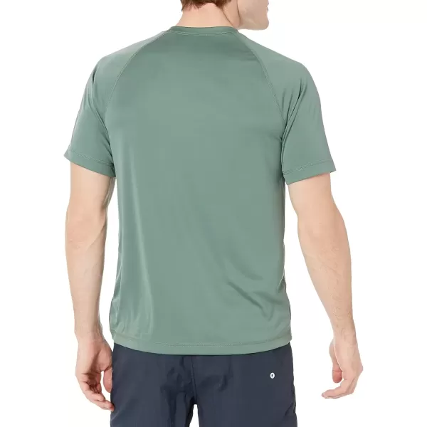 imageAmazon Essentials Mens SlimFit ShortSleeve QuickDry UPF 50 Swim TeeGreen