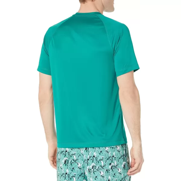 imageAmazon Essentials Mens SlimFit ShortSleeve QuickDry UPF 50 Swim TeeTeal Green