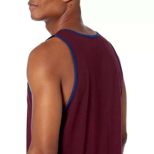 imageAmazon Essentials Mens Tank Top RegularFit UndershirtBlue Burgundy