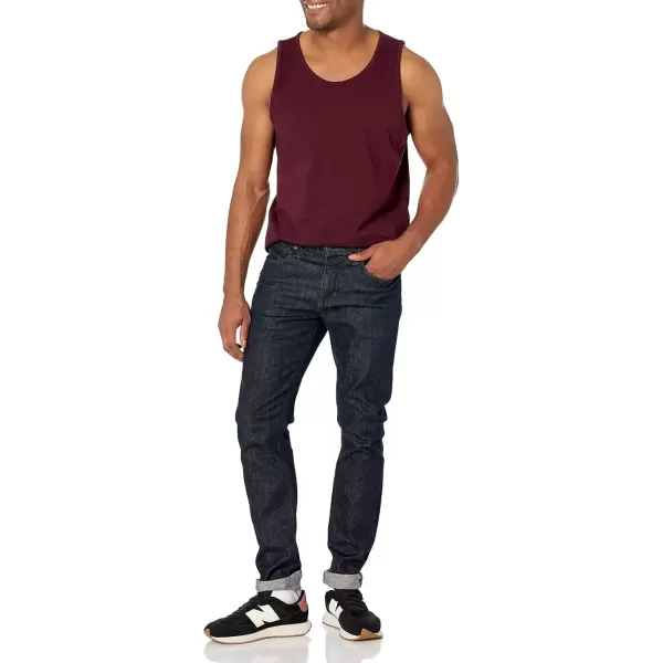 imageAmazon Essentials Mens Tank Top RegularFit UndershirtBurgundy