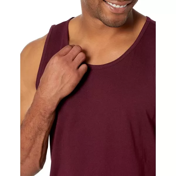 imageAmazon Essentials Mens Tank Top RegularFit UndershirtBurgundy