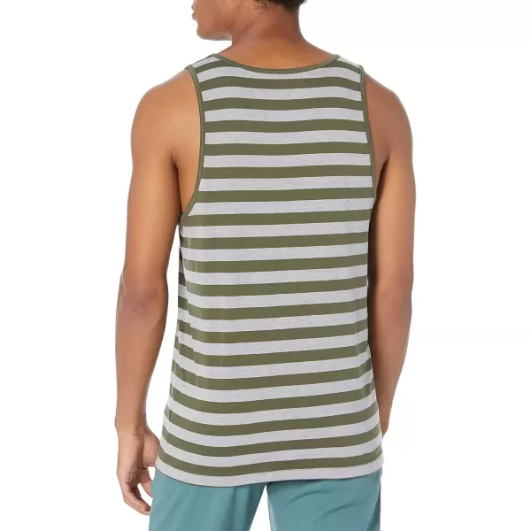 imageAmazon Essentials Mens Tank Top RegularFit UndershirtDark GreenLight Grey Heather
