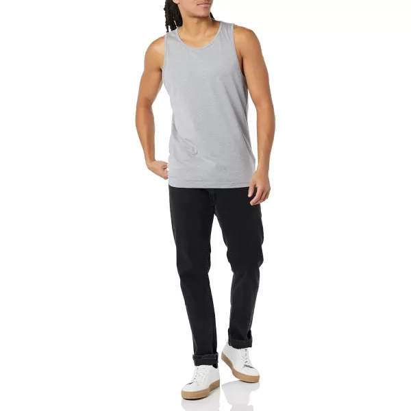 imageAmazon Essentials Mens Tank Top RegularFit UndershirtLight Grey Heather