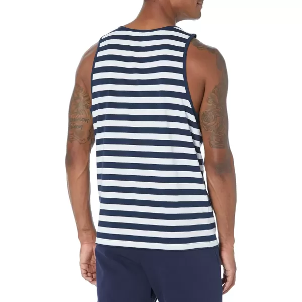 imageAmazon Essentials Mens Tank Top RegularFit UndershirtNavy White Stripe