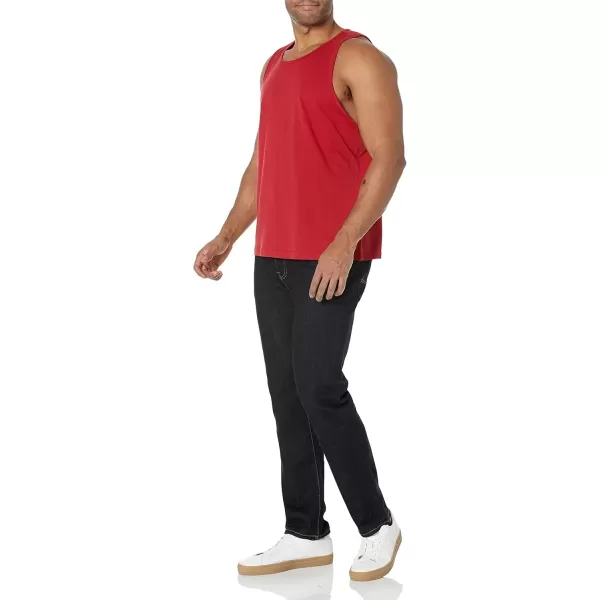 imageAmazon Essentials Mens Tank Top RegularFit UndershirtRed