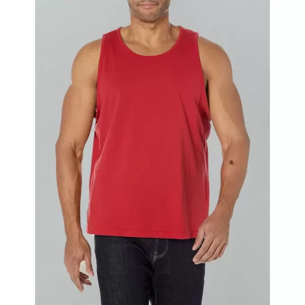 imageAmazon Essentials Mens Tank Top RegularFit UndershirtRed