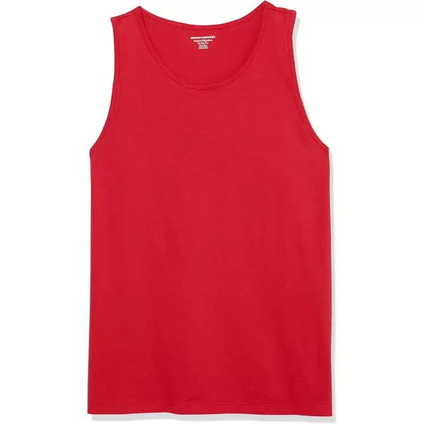 imageAmazon Essentials Mens Tank Top RegularFit UndershirtRed