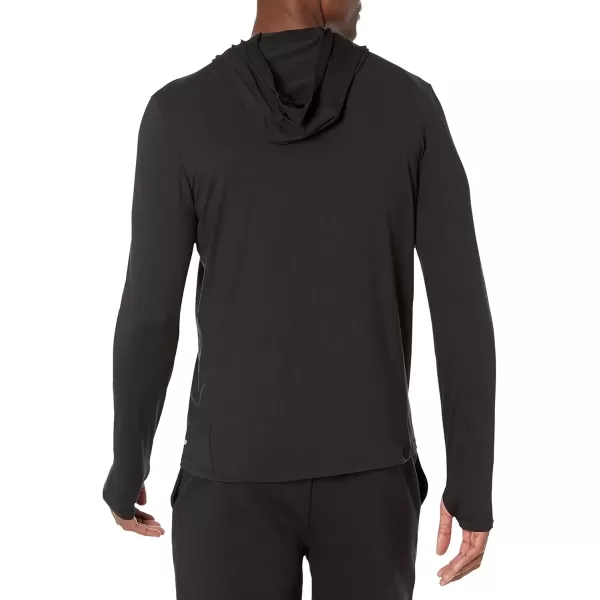 imageAmazon Essentials Mens Tech Stretch LongSleeve Hooded TShirtBlack