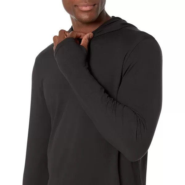 imageAmazon Essentials Mens Tech Stretch LongSleeve Hooded TShirtBlack