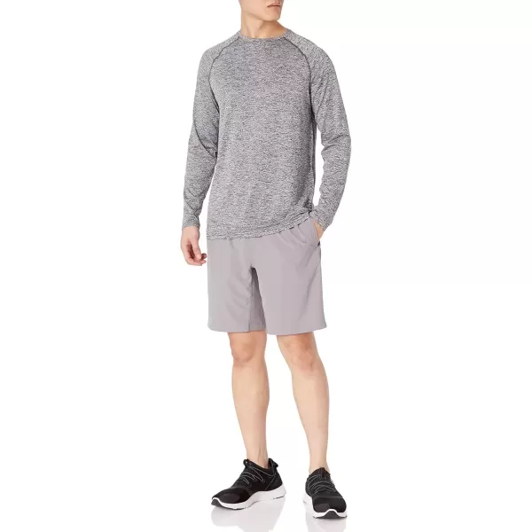 imageAmazon Essentials Mens Tech Stretch LongSleeve TShirt  Discontinued ColorsDark Grey Heather
