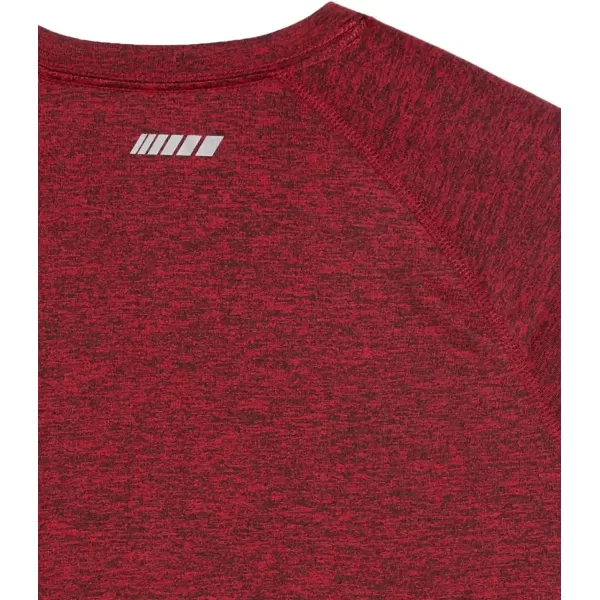 imageAmazon Essentials Mens Tech Stretch LongSleeve TShirt  Discontinued ColorsRed Heather