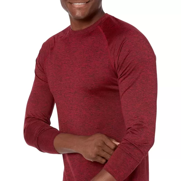 imageAmazon Essentials Mens Tech Stretch LongSleeve TShirt  Discontinued ColorsRed Heather