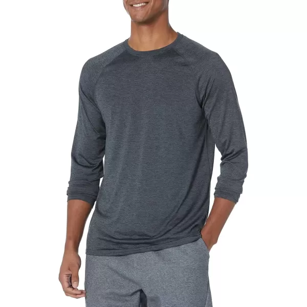 imageAmazon Essentials Mens Tech Stretch LongSleeve TShirt Available in BigampampTallCharcoal Space Dye