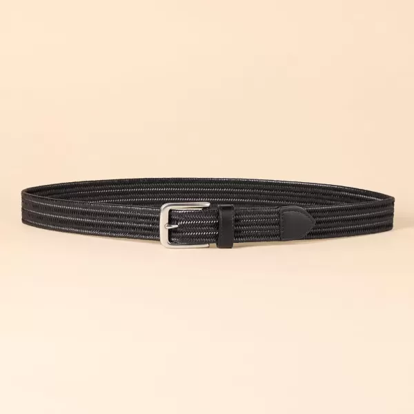 imageAmazon Essentials Mens Tubular Stretch Weave BeltBlack