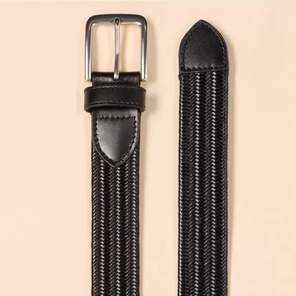 imageAmazon Essentials Mens Tubular Stretch Weave BeltBlack