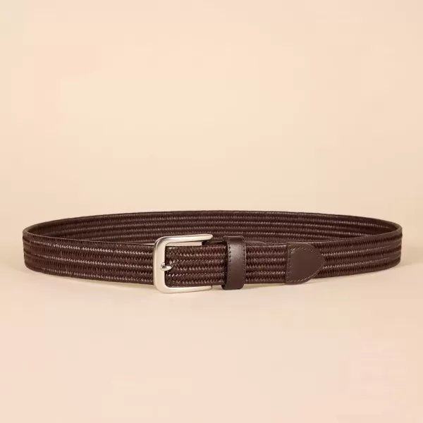 imageAmazon Essentials Mens Tubular Stretch Weave BeltBrown