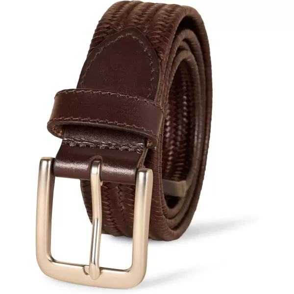 imageAmazon Essentials Mens Tubular Stretch Weave BeltBrown