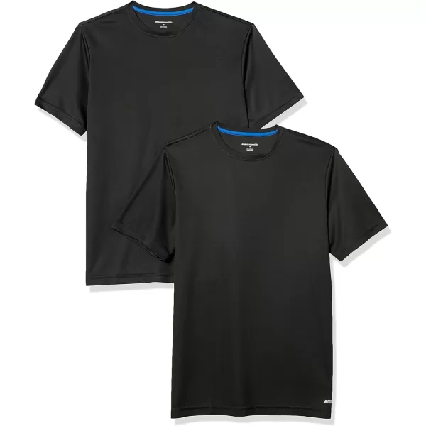 imageAmazon Essentials TShirts for Men Active Performance Tech Available in Big ampamp Tall Pack of 2Black