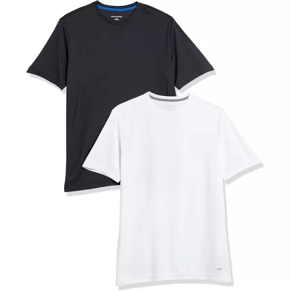 imageAmazon Essentials TShirts for Men Active Performance Tech Available in Big ampamp Tall Pack of 2BlackWhite