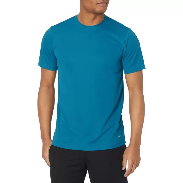 imageAmazon Essentials TShirts for Men Active Performance Tech Available in Big ampamp Tall Pack of 2Dark BlueTeal Blue