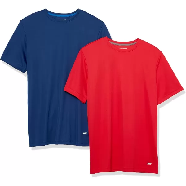 imageAmazon Essentials TShirts for Men Active Performance Tech Available in Big ampamp Tall Pack of 2NavyRed