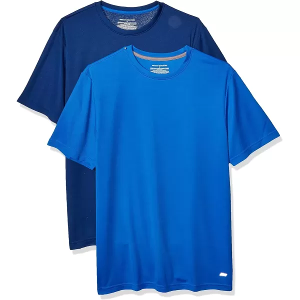 imageAmazon Essentials TShirts for Men Active Performance Tech Available in Big ampamp Tall Pack of 2NavyRoyal Blue