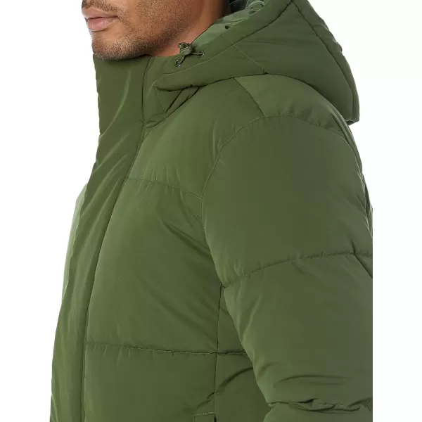 imageAmazon Essentials Mens MidLength Hooded Puffer Coat Available in Big ampamp TallDark Olive