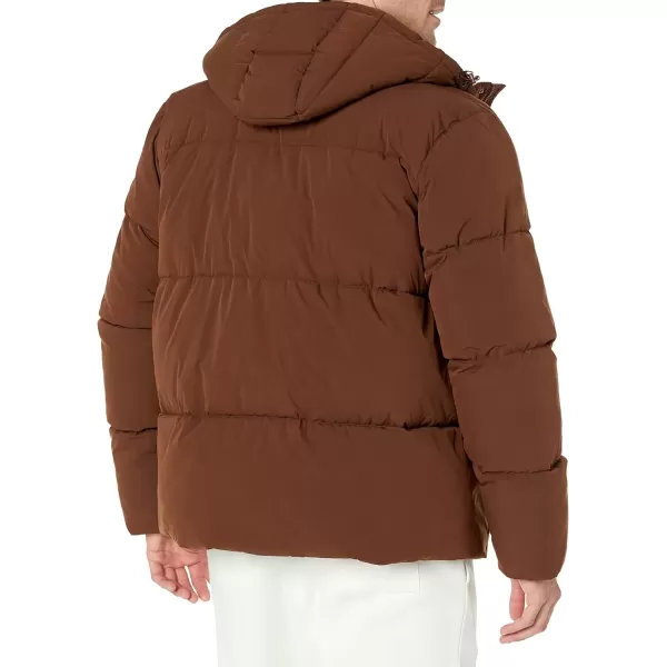 imageAmazon Essentials Mens MidLength Hooded Puffer Coat Available in Big ampamp TallDeep Brown