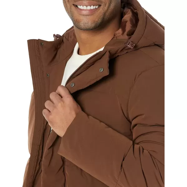 imageAmazon Essentials Mens MidLength Hooded Puffer Coat Available in Big ampamp TallDeep Brown