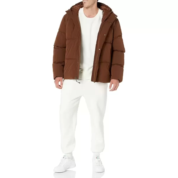 imageAmazon Essentials Mens MidLength Hooded Puffer Coat Available in Big ampamp TallDeep Brown