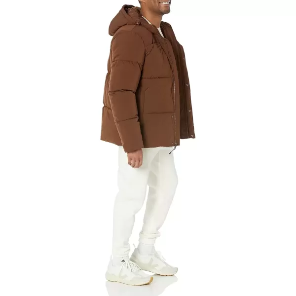 imageAmazon Essentials Mens MidLength Hooded Puffer Coat Available in Big ampamp TallDeep Brown