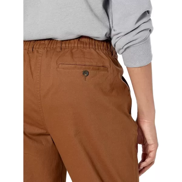 imageAmazon Essentials Mens Pants Chinos StraightFit JoggerDark Khaki Brown